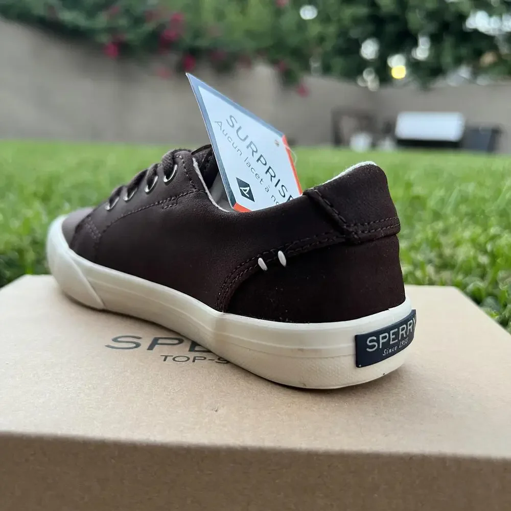Sperry Shoes Boys Size 11 Brown Striper II LTT Jr Surprise No Tie Memory Foam